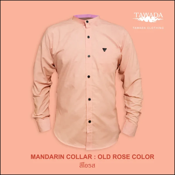 เสื้อเชิ้ตคอจีนแขนยาว_สีโอรสตัวเต็ม เสื้อเชิ้ตเทวดา TAWADA by Milliaircloth