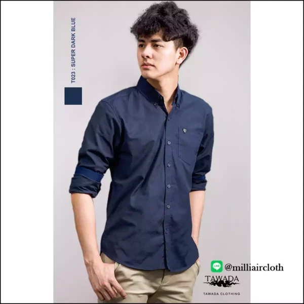 เสื้อเชิ้ตคอปกแขนยาว_สีกรมดำ เสื้อเชิ้ตเทวดา TAWADA by Milliaircloth
