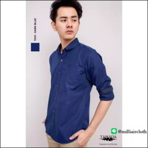 เสื้อเชิ้ตคอปกแขนยาว_สีกรมท่า เสื้อเชิ้ตเทวดา TAWADA by Milliaircloth
