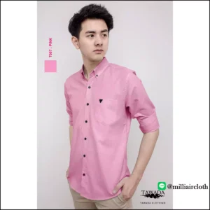 เสื้อเชิ้ตคอปกแขนยาว_สีชมพู เสื้อเชิ้ตเทวดา TAWADA by Milliaircloth