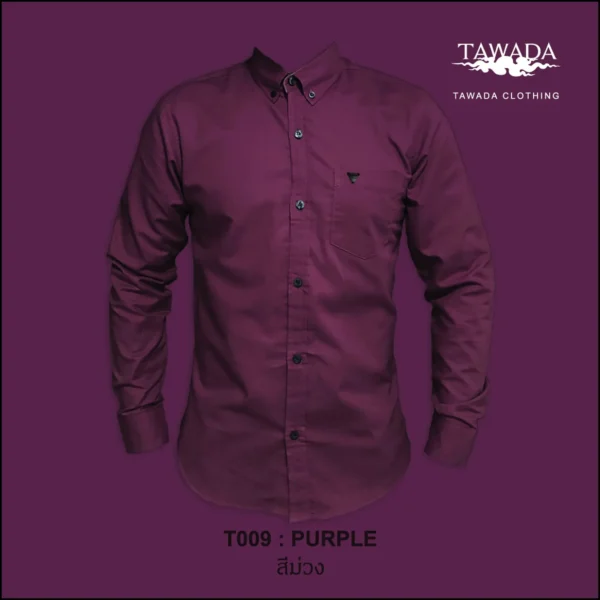 เสื้อเชิ้ตคอปกแขนยาว_สีม่วง2 เสื้อเชิ้ตเทวดา TAWADA by Milliaircloth