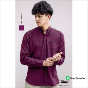 เสื้อเชิ้ตคอปกแขนยาว_สีม่วง เสื้อเชิ้ตเทวดา TAWADA by Milliaircloth