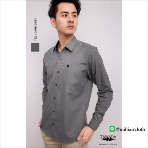 เสื้อเชิ้ตคอปกแขนยาว_สีเทาเข้ม เสื้อเชิ้ตเทวดา TAWADA by Milliaircloth