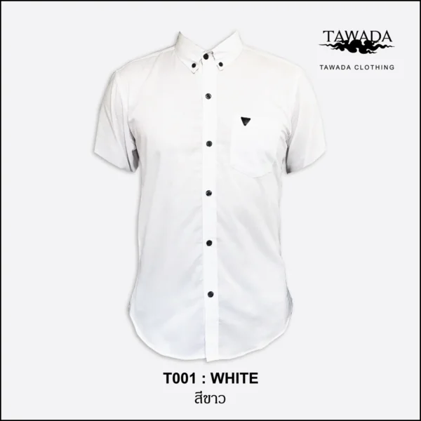 เสื้อเชิ้ตคอปกแขนสั้น_สีขาว2 เสื้อเชิ้ตเทวดา TAWADA by Milliaircloth
