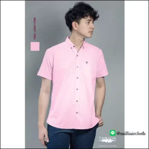 เสื้อเชิ้ตคอปกแขนสั้น_สีชมพู เสื้อเชิ้ตเทวดา TAWADA by Milliaircloth