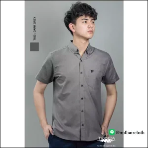 เสื้อเชิ้ตคอปกแขนสั้น_สีเทาเข้ม เสื้อเชิ้ตเทวดา TAWADA by Milliaircloth